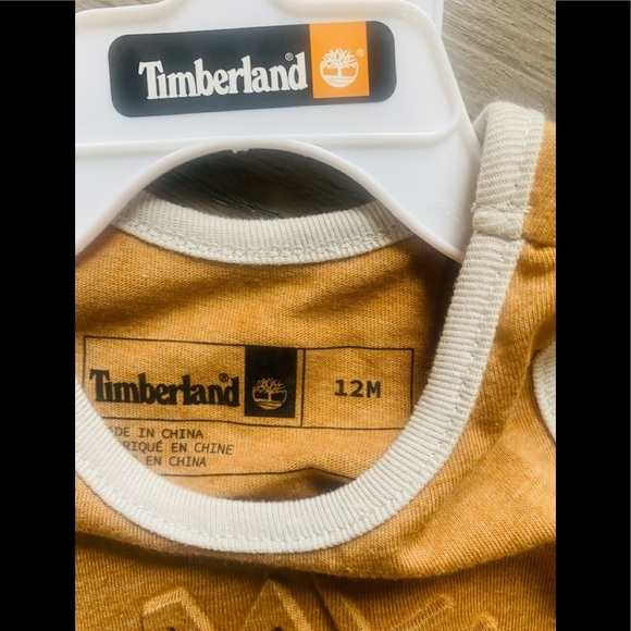 Timberland Boys 2 Piece Tan Logo Tank and Shorts NWT Size 12 Months NWT. - Picture 3 of 6